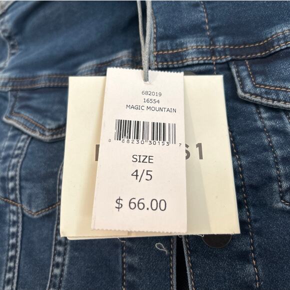 NWT DL1961 Girls Manning Dark Wash Knit Denim Jean Jacket – Girls Size 4/5 - Picture 4 of 7